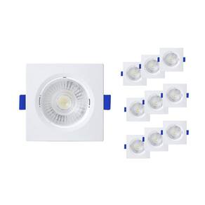 Kit 10 Spot de Embutir LED Slim Quadrado 9cm 6w 6500K Bivolt Branco - Blumenau
