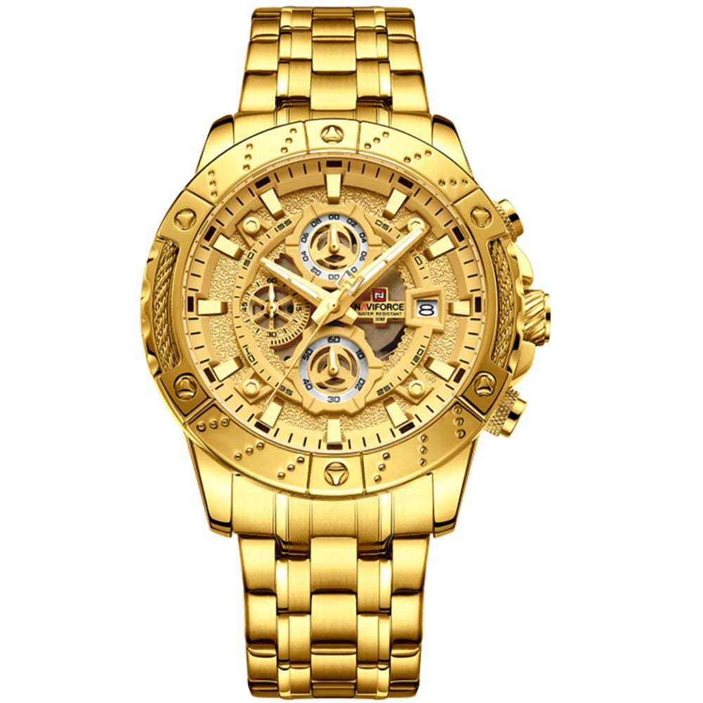 Relógio Masculino Analógico Quartzo em Aço inoxidável Impermeavel