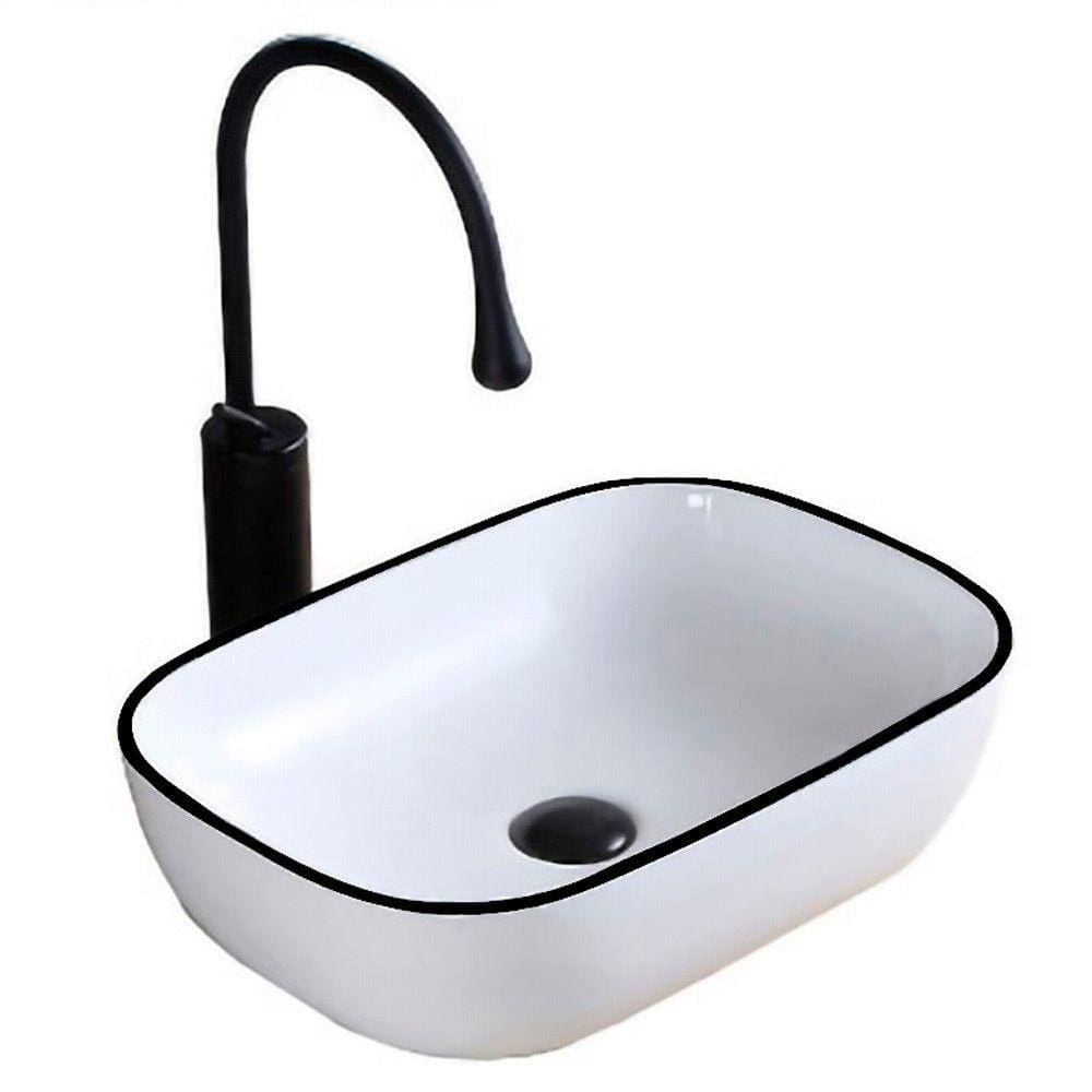 Cuba Pia Banheiro Cerâmica Branca Sobrepor Ret Oval Deend