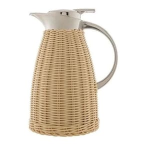Garrafa Térmica Aço Inox C/ Rattan Plástico 1 ,5 Litros Bege