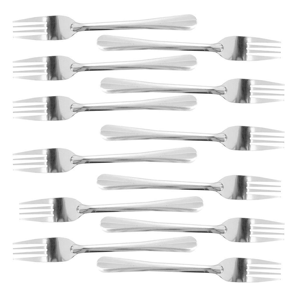 Kit 12 Garfos Sobremesa Inox 16Cm Restaurante Buffet Bar