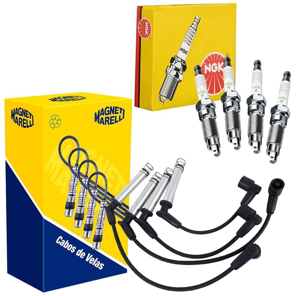 Kit Cabo Magneti Marelli e Vela NGK Palio Fire 1.3 Gasolina