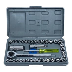 Jogo Soquete Kit 40 Peças Chave Catraca Reversível