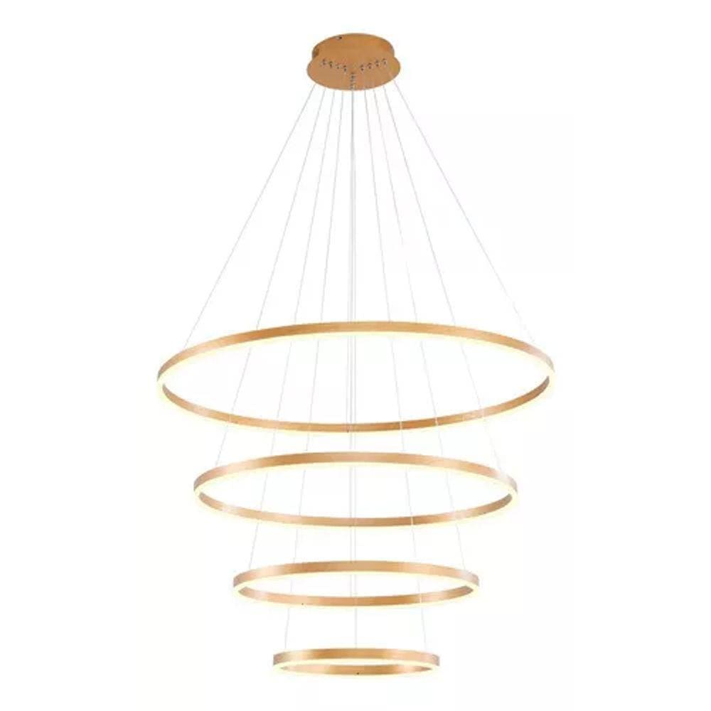 Lustre Pendente Anéis Pendente 4 Aros Led 3500k 115w Lp-800
