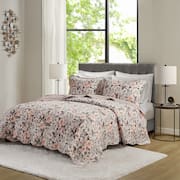 Cobre Leito Colcha Casal Dupla Face 3 Peças com Porta Travesseiro com Aba Americana