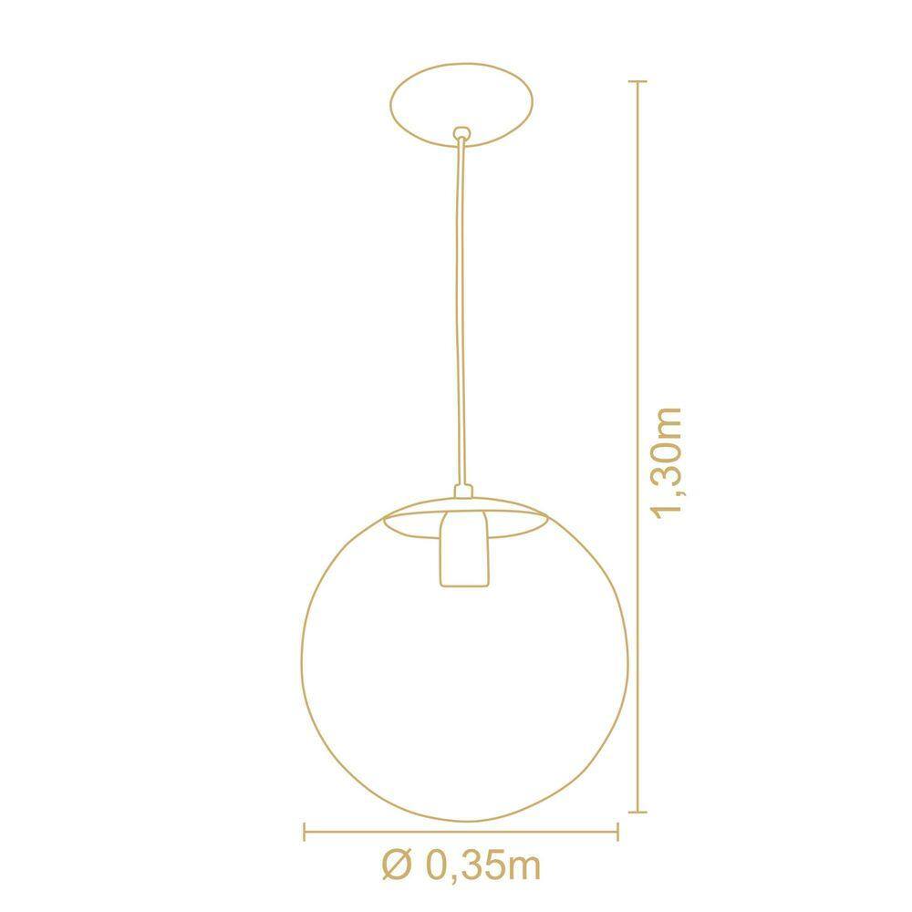 Pendente Esphera Cristal Dourado Ø20-45cm - Madelustre