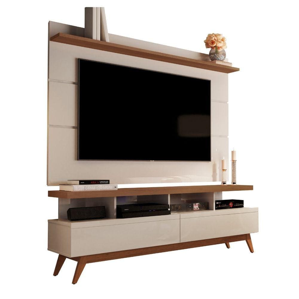 Rack para Sala e Painel para TV 65 Sala Grande Retro Vivare Wood 1,60 Giga Móveis