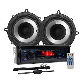 Rádio Roadstar RS2604BR BT/USB/SD/FM/Auxiliar + 2 Alto Falantes 5 Bomber 100w + Antena Rádio