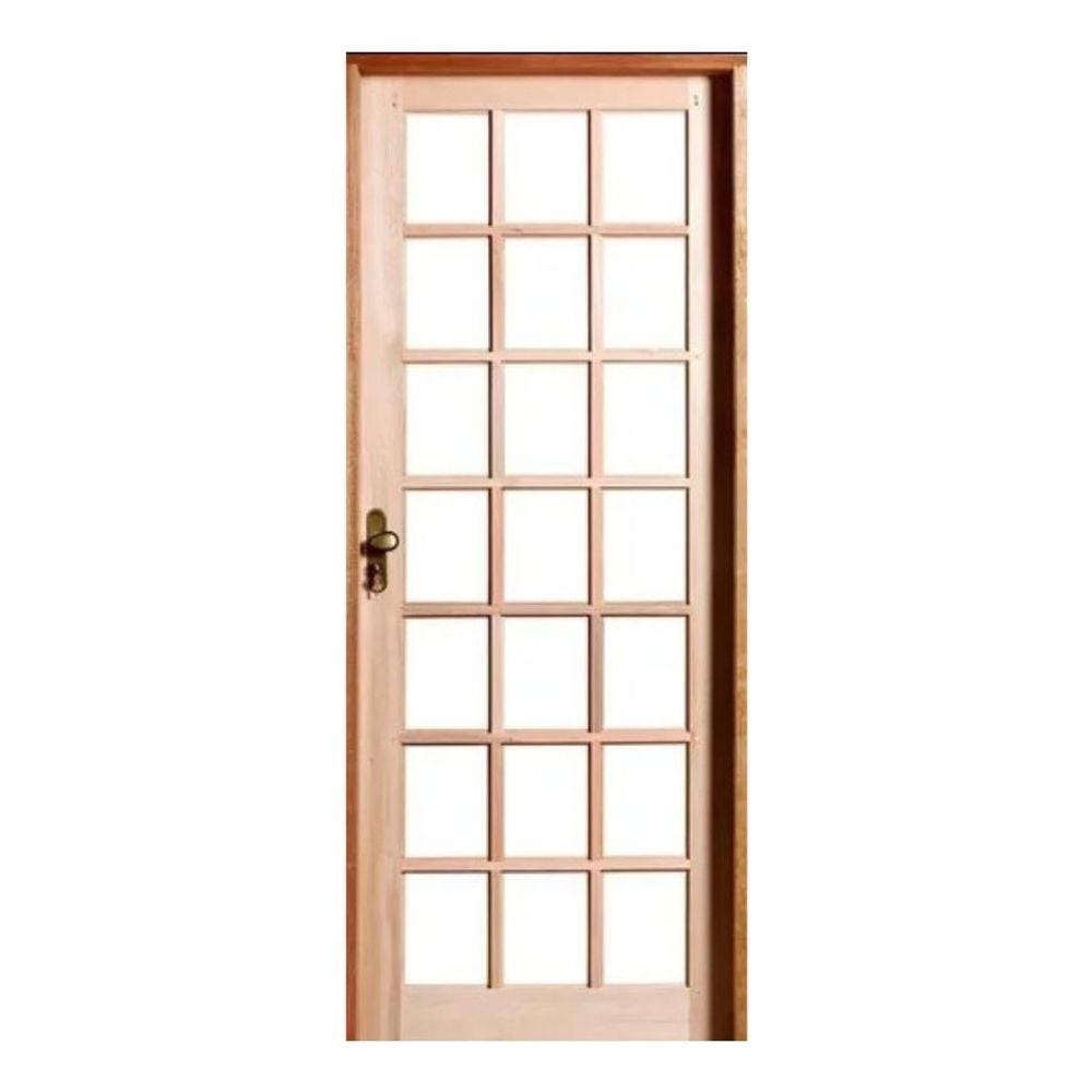 Porta De Madeira Vidro Eucalipto 2,10x82 Cx14