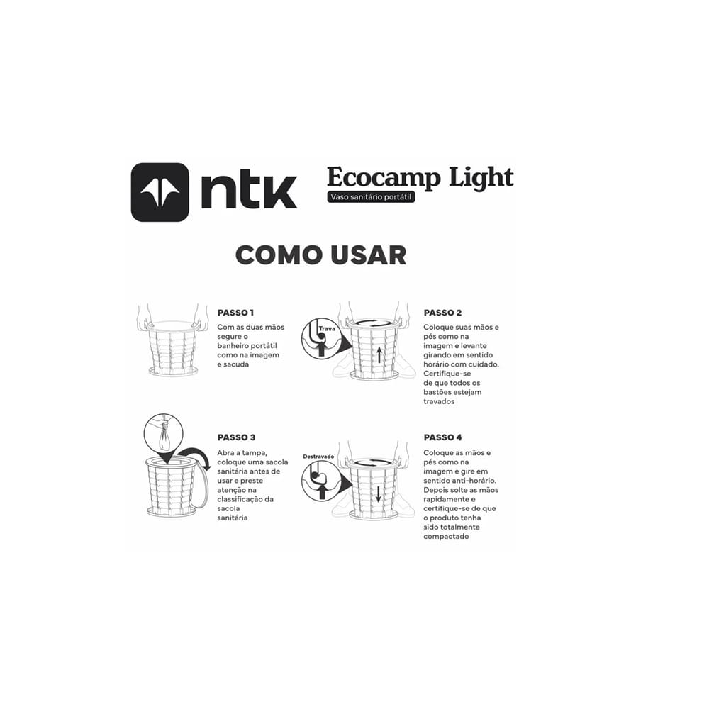 Banheiro Portátil Ecocamp Light De 15l Motorhome Trailer