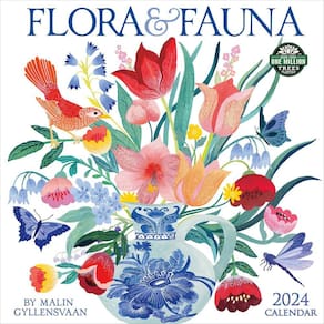 Calendário de parede Amber Lotus Flora & Fauna 2024 Malin Gyllensva