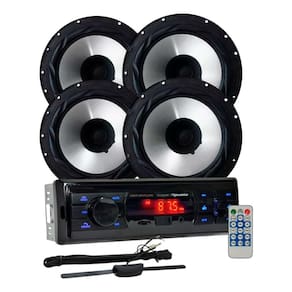 Rádio Roadstar RS2604BR BT/USB/SD/FM/Auxiliar + 4 Alto Falantes 6 Bomber 200w + Antena Rádio