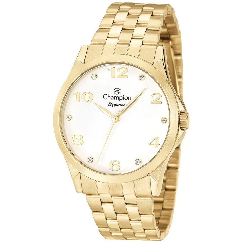 Relógio CHAMPION KIT feminino analógico elegance dourado CN26260G