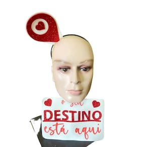 Kit Carnaval Plaquinha E Tiara Frase Seu Destino Está Aqui