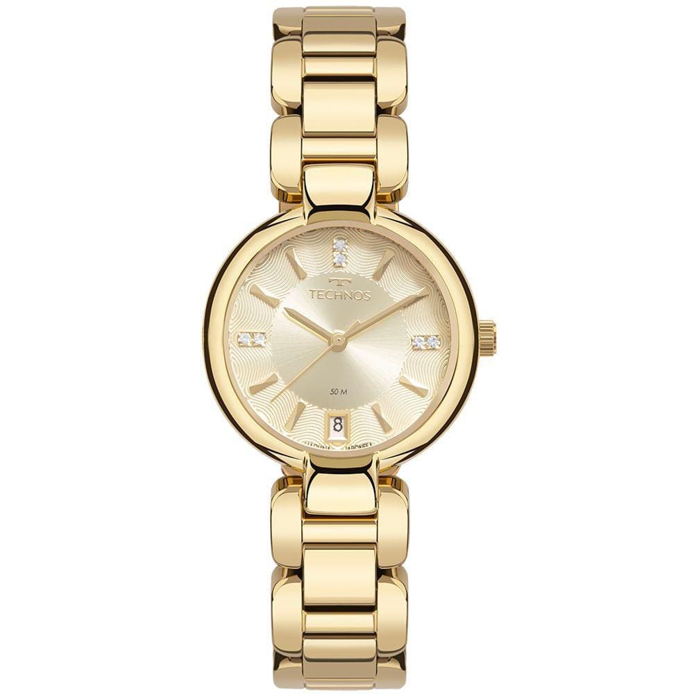 Relógio TECHNOS feminino analógico dourado elegance 2115TWA/1X