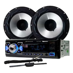 Rádio Roadstar RS2714BR BT/2 USB/SD/FM/Auxiliar + 2 Alto Falantes 6 Bomber 100w + Antena Rádio