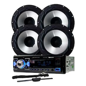 Rádio Roadstar RS2714BR BT/2 USB/SD/FM/Auxiliar + 4 Alto Falantes 6 Bomber 200w + Antena Rádio