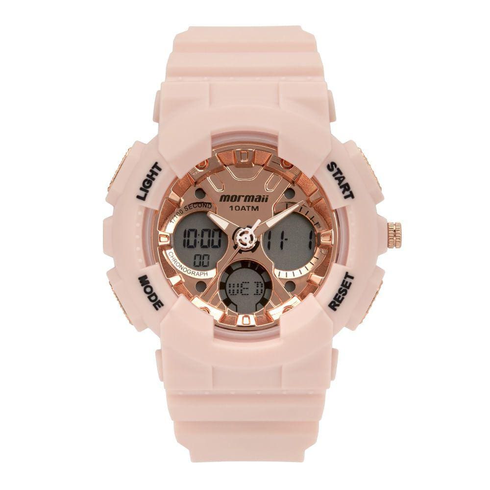 Relógio MORMAII feminino anadigi rosa MO0691CB/8T