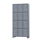 Armário Roupeiro De Aço 15 Portas Para Vestiário Academia Locker Cinza