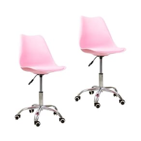 Kit 2 Cadeiras Office Com Rodizio Giratória Saarinen
