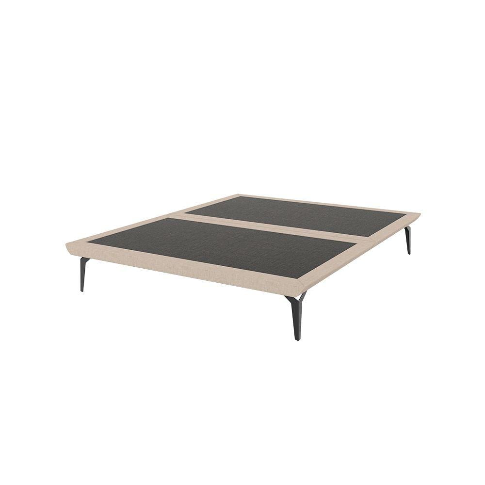Base Box Cama Japonesa Toquio Casal Linho Bege