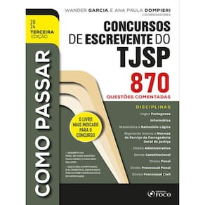 Como Passar Em Concursos De Escrevente Do Tjsp - 870 Questões Comentadas - 3ª Ed - 2024 - Vol. 3