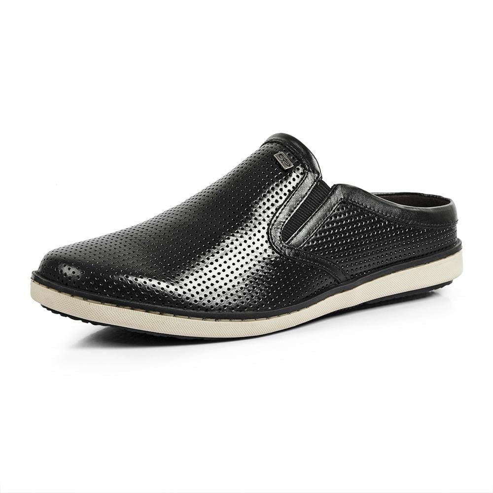 Sapatênis Mule Calprado Masculino Couro Perfuros Dia a Dia