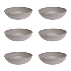 6Un Saladeira Redonda 2,4Lt Tigela Bowl 25Cm Cinza Petra