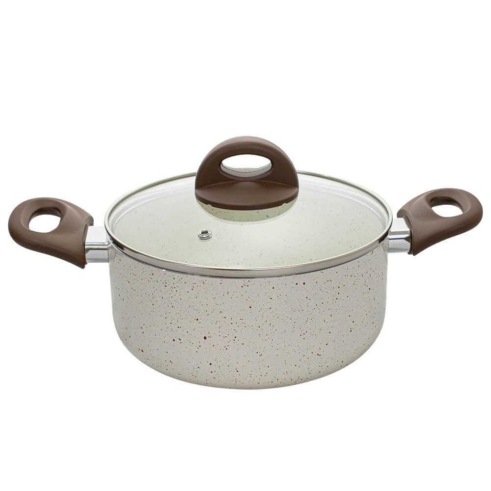 Caçarola Antiaderente Cerâmica Vanilla 24cm Brinox