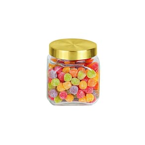 Pote de Vidro Tampa Dourada 700ml 1 peça - Casambiente