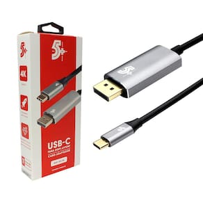 Cabo Usb-C Para Displayport Macho 4K 1.80Mt 5+ Atc-02 Preto/Cinza