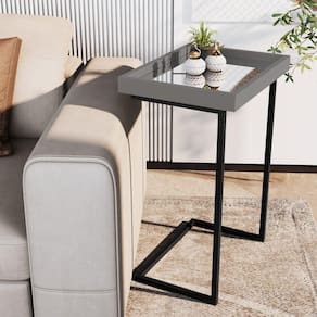 Mesa de Apoio lateral Estilo sofá JB4774 OnixCinza Tutticasa