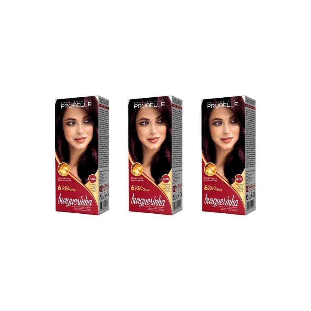 Coloraçao Probelle Burguesinha 3.66 Casta Esc Verm Inten-3Un