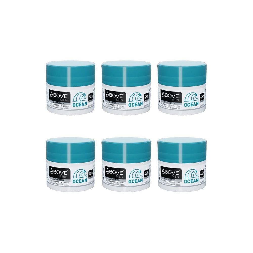 Desodorante Creme Above Elements Ocean 50G-Kit C/6Un