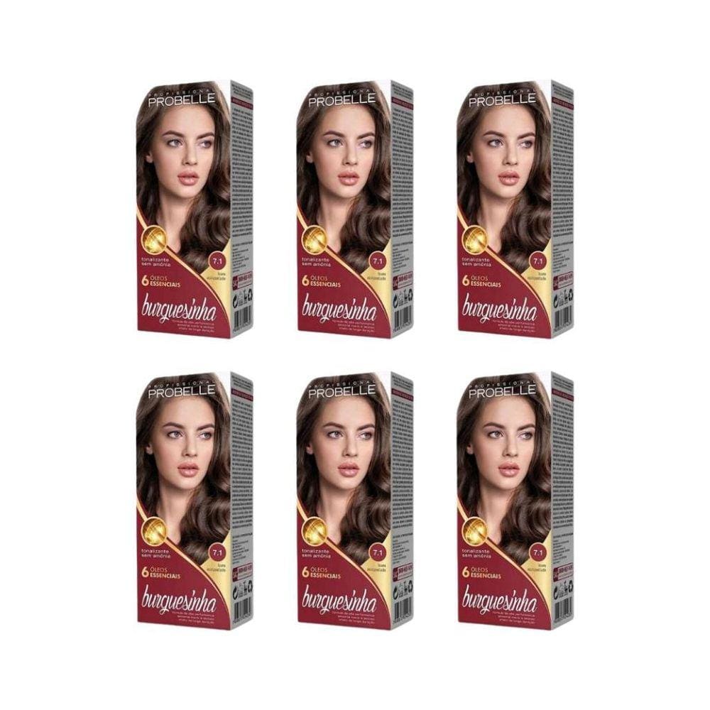 Coloraçao Probelle Burguesinha 7.1 Louro Acinz - Kit C/6Un