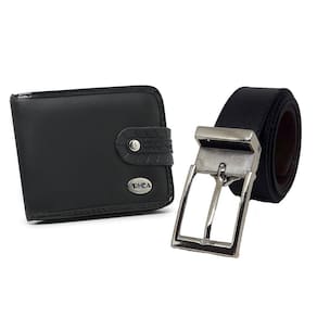 Kit Carteira Masculina Botao Pressao Com Divisorias e Cinto Dupla Face Social Ajustavel