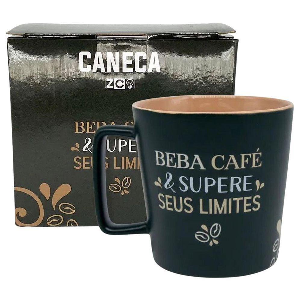Caneca Beba Café Supere Seus Limites Cerâmica Especial 400ML
