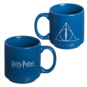 Mini Caneca Harry Potter Empilhável Porcelana Azul 100ML Relíquias Da Morte Oficial WB