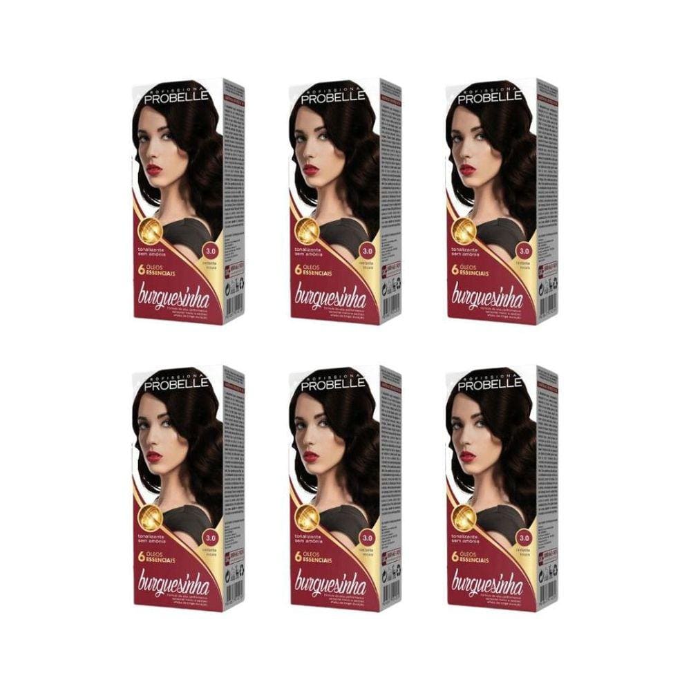 Coloraçao Probelle Burguesinha 3.0 Castanho Escuro-Kit C/6Un