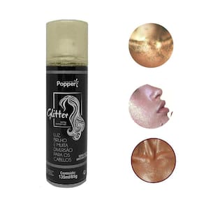Glitter Para Cabelo Corpo Em Spray Dourado Fácil Aplicação