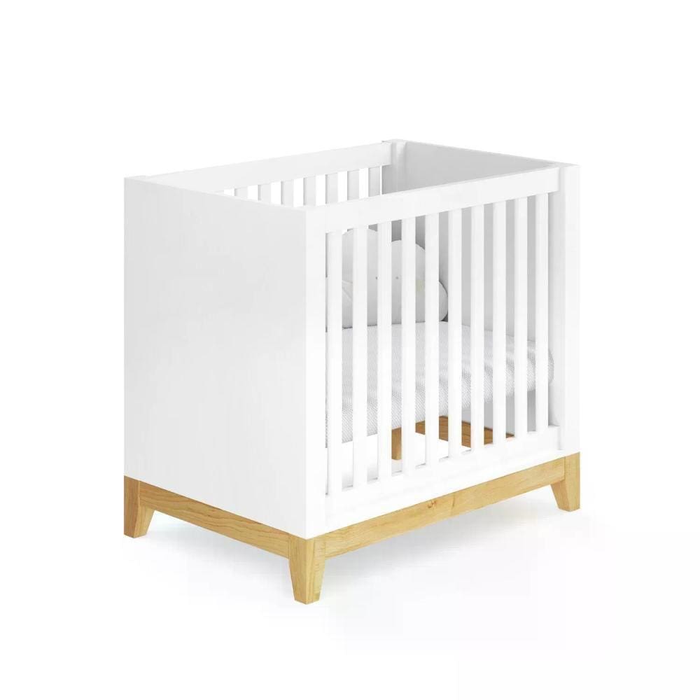 Berço Médio 2 em 1 Amor Perfeito Divicar Móveis Branco/Natural