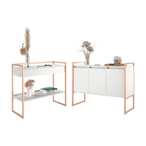 Conjunto Decorativo Aparador e Buffet 3 Portas Industrial