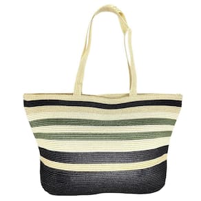 Bolsa feminina de praia palha sintética grande com forro
