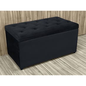 Recamier Baú Solteiro 88 Veludão Preto 504 Davi