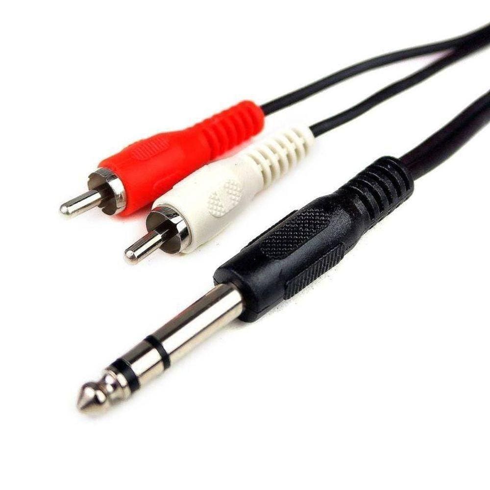 Cabo P10 6,35mm Estéreo X 2 Rca 2m Niquel [f108]