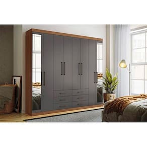 Guarda Roupa Casal 8 Portas e 6 Gavetas c/ Espelho Master 8.6 Atacama - Santos Andirá