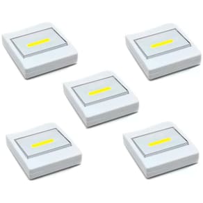 Kit 5 Luminárias Portáteis Interruptor Luz de LED