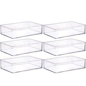 Organizador de plástico acrílico 21,9 x 14,6 x 5,45 cm H1 6 unidades Plasutil ref.15450