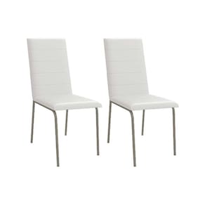 Cadeira de Cozinha Amsterdã 2C091 Aço Kit 2 Uni Niquel/Branco 106 - Kappesberg