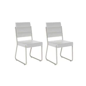 Kit 2 Cadeiras Sala Jantar 1736 Aço 2 Uni Branco/Prata - Carraro